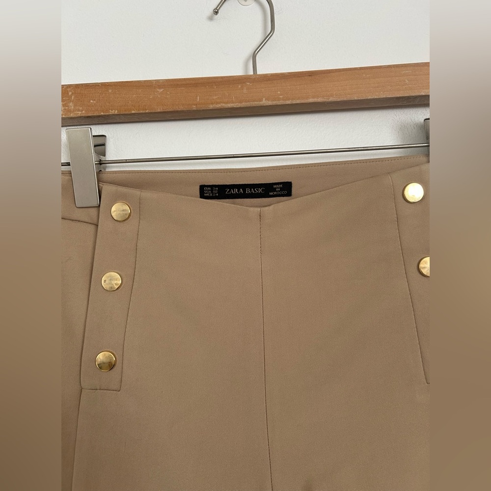 Zara Basic Straight Leg Button Front Pant - image 2